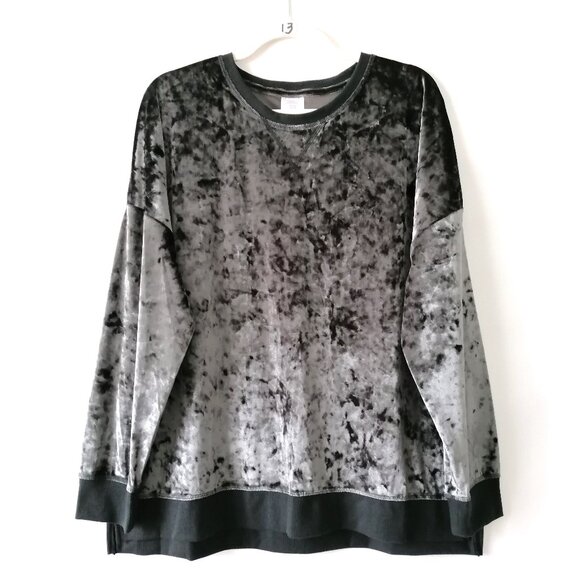 NWT Secret Treasure Womens Graystone Crushed Velour Sleep Top Size XL 16/18 - Picture 1 of 6
